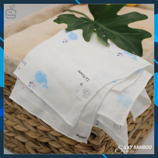 [LA POMME] SET 5 KHĂN SỮA SỢI TRE LỤA