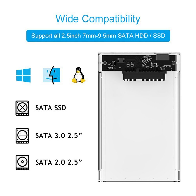 Hộp đựng ổ cứng 2.5 SSD / HDD Caddy USB 3.0 kèm phụ kiện chất lượng cao | BigBuy360 - bigbuy360.vn