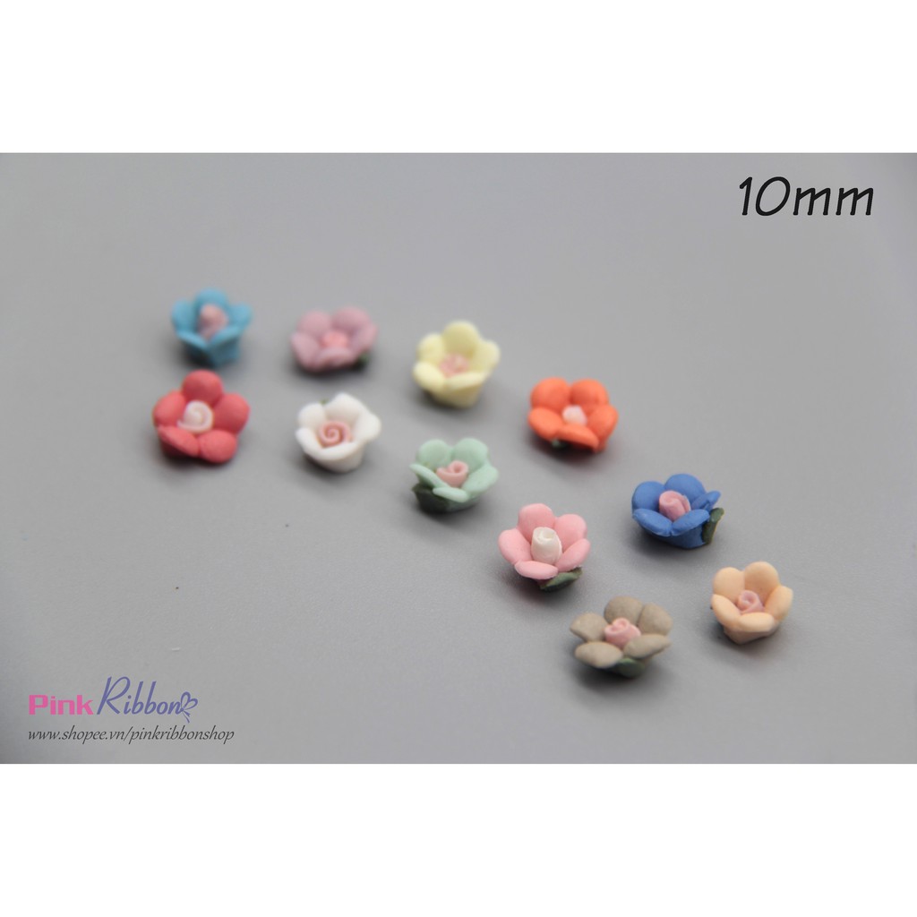Hoa gốm nhí cỡ 10mm - Set 10 bông