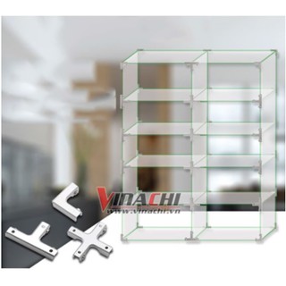Chân đế kẹp kính nhôm (Chữ thập ) - được thiết kế vít chống trượt phù hợp để giữ bảng kính, bảng gỗ…