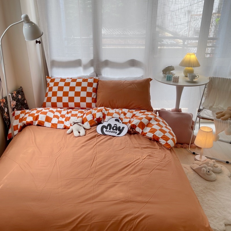 Bộ chăn ga gối Cotton TC kẻ MÂY BEDDING đủ màu đủ kích thước nệm