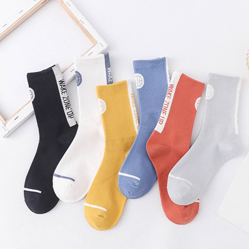 Tất vớ cổ cao trắng nữ nam gân nhún thể thao streetwear chất cotton dày thoáng khí co giãn style Hàn Quốc ABICA TD055