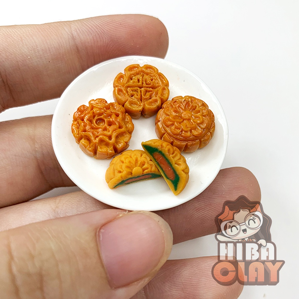 Mô hình Đĩa Bánh Trung Thu, đồ ăn tí hon, đồ ăn mini mô hình cho búp bê DIY