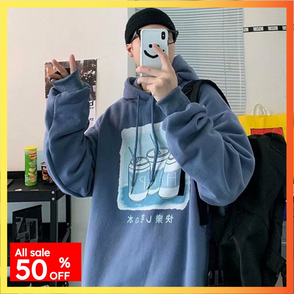 Áo hoodie nam nữ HAPPY Skyteenn dáng rộng chất dày dặn