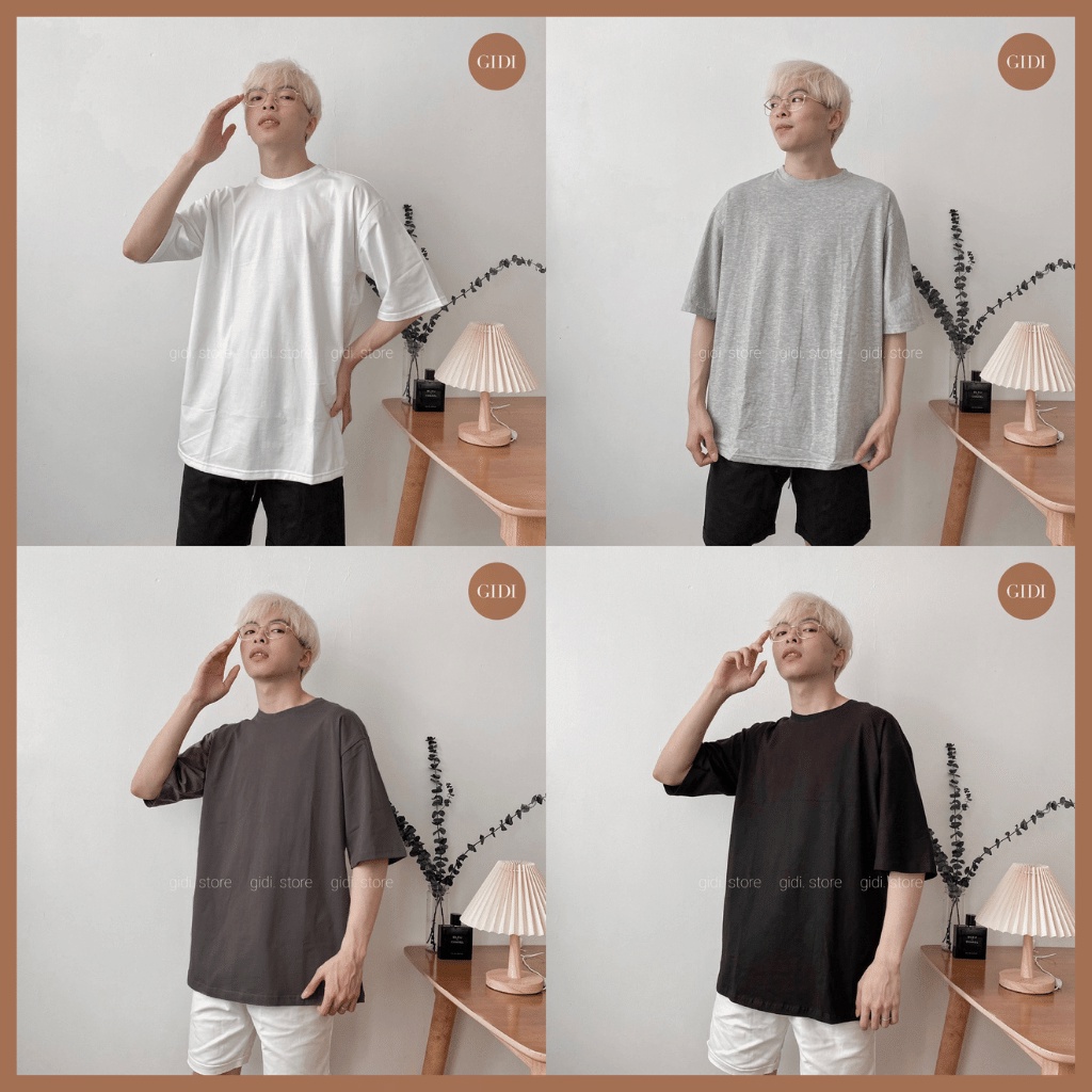 Áo Thun TRƠN tay lỡ Form rộng  OVERSIZE Nam Nữ Unisex cổ tròn, áo phông unisex ngắn tay không cổ