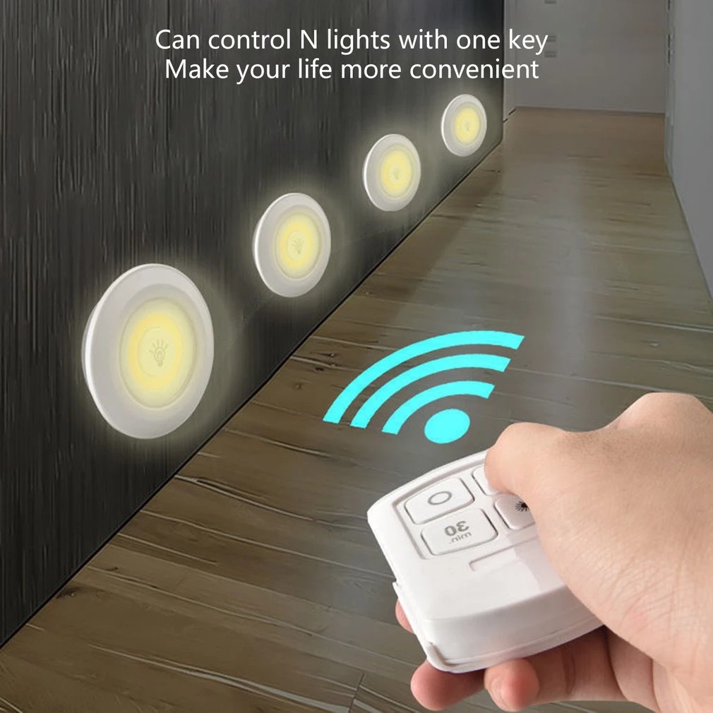 Đèn Led Ban Đêm Không Dây Có Công Tắc Điều Khiển Từ Xa Tiện Dụng