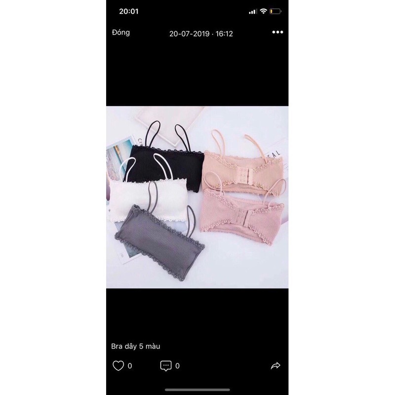 ♥️ Shop Uy Tín ♥️Áo lót nữ, áo Bra, bralette Dây Ống Cài Sau Viền Ren Có Mút Nâng Ngực