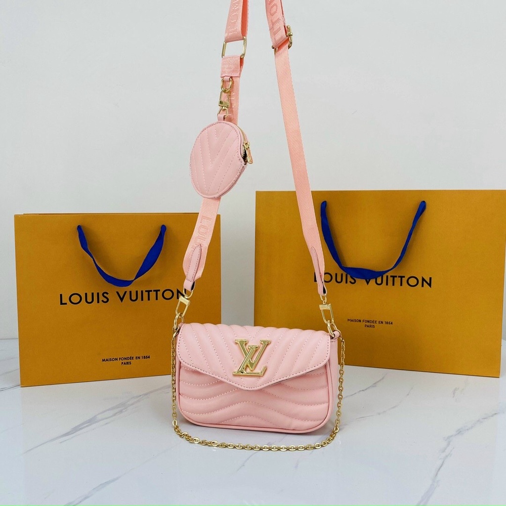 Túi đeo chéo LV kèm ví nhiều màu