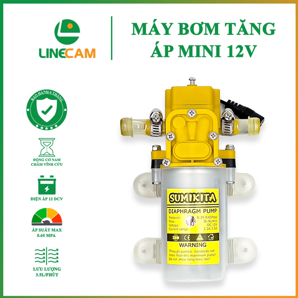 Máy bơm tăng áp mini 12V - máy bơm phun sương 12V