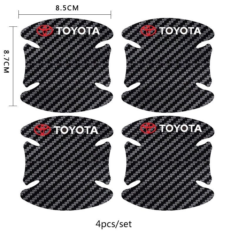 Set 4/ 8 miếng dán bảo vệ tay nắm xe hơi Toyota Vios Corolla Cross Rush Fortuner Wido Camry Innova Sienna