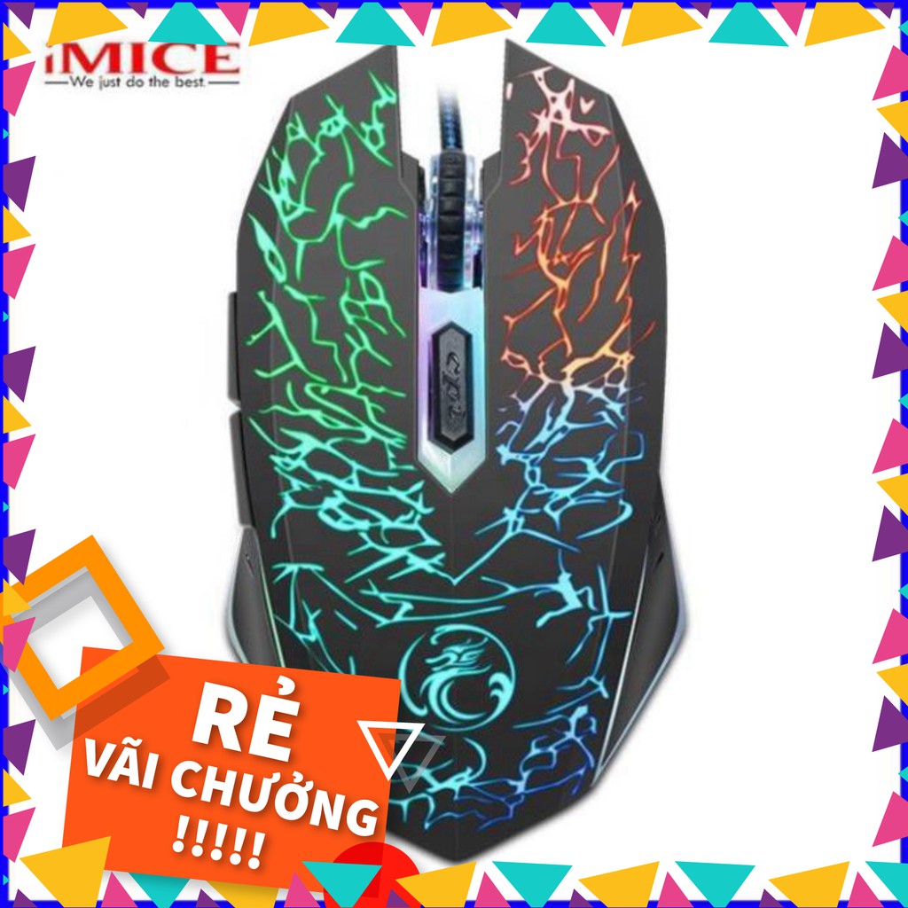 [FREE SHIP] Chuột máy vi tính iMICE X5 Gaming (Dây dù – Led 7 màu) - Màu ngẫu nhiên II Bao test 7 ngày - hàng tốt giá rẻ