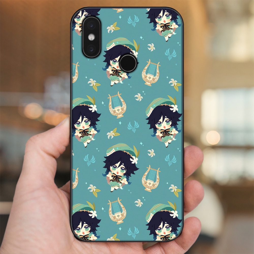 Ốp lưng Xiaomi Mi 8, Mi 8 SE viền đen in hình Venti Genshin Impact