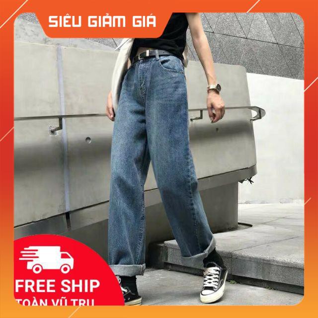 [Hình thật] quần simple jeans xanh đậm Unisex