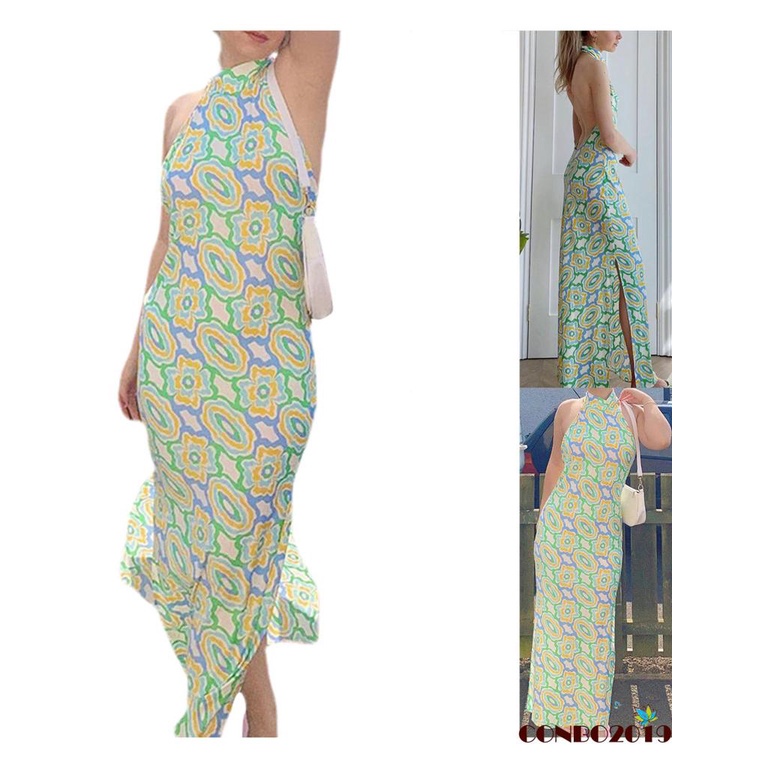 Đầm Cổ Đứng Xẻ Tà Ôm Dáng Thời Trang Mùa Hè Cho Nữ