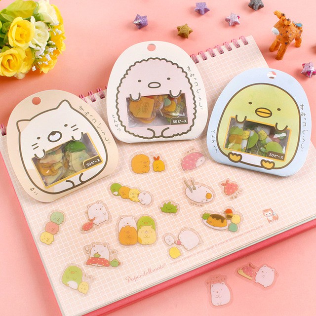 Set 50 Miếng Sticker Dán Mẫu Động Vật - Nhãn Dán Hoạt Hình Trang Trí Sổ Tay, Điện Thoại,...