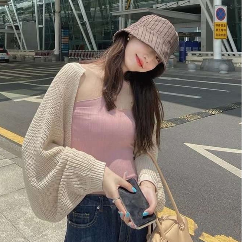 Áo Dệt Kim Tay Dài Mềm Mại Cá Tính Thời Trang