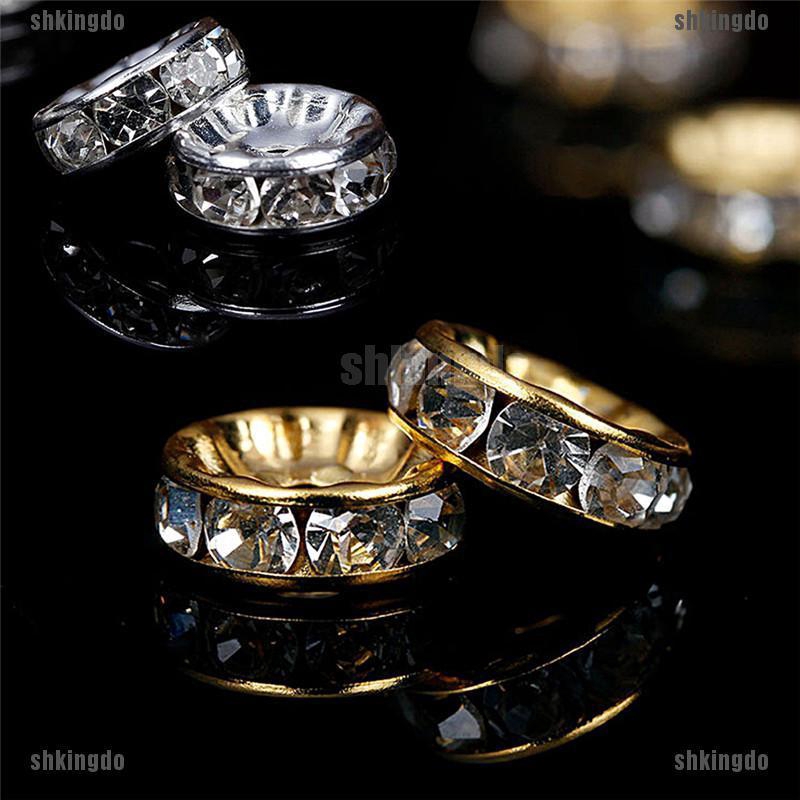 100 hạt xâu đính pha lê tự làm trang sức kích thước 6mm 8mm