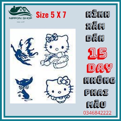 Hình Xăm Dán 15 Ngày Không Phai Màu Size 5 x 7 mẫu 18