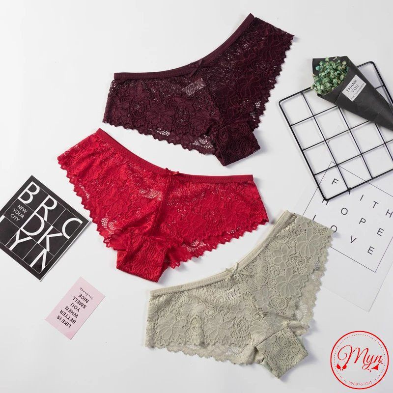 QUẦN LÓT REN HOA SIEU PHAM MỀM MẠI ĐÍNH NƠ QUYẾN RŨ 310 MYN_UNDERWEAR
