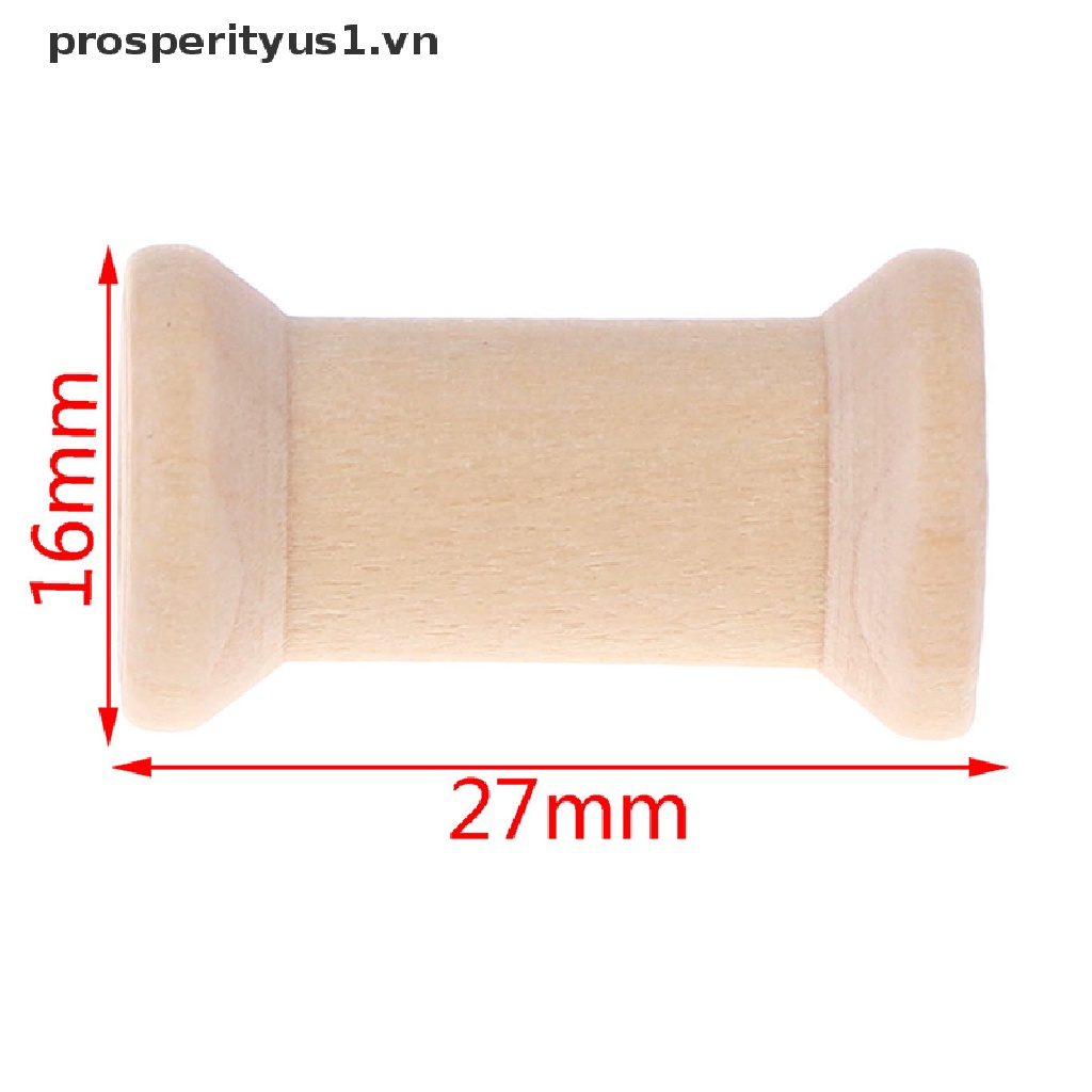 [prosperityus1] Set 10 Cuộn Chỉ Bằng Gỗ Sắp Xếp Gọn Gàng Cuộn Dây Ruy Băng May Vá Thủ Công