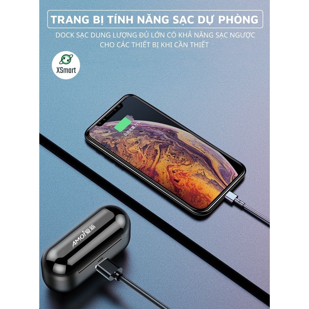 Tai nghe bluetooth không dây F9 BASS Quốc Tế cảm ứng vân tay tương thích điện thoại máy tính bảng qua blutooth