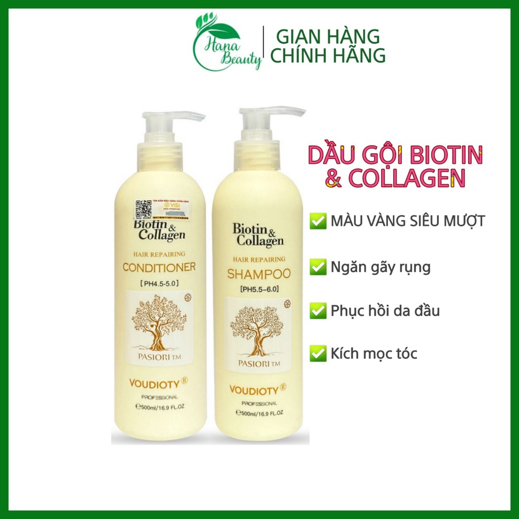 Cặp Dầu Gội Xả Biotin Collagen Vàng 500ml-1000ml Giảm Rụng Tóc Hỗ Trợ Mọc Tóc Suôn Mượt Vào Nếp[cam kết chính hãng]