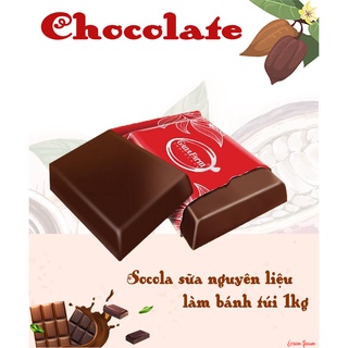 Socola sữa nguyên liệu làm bánh 1 kg đen nhiều vị đắng, ngọt ít, làm bánh hoặc nhúng socola trái cây