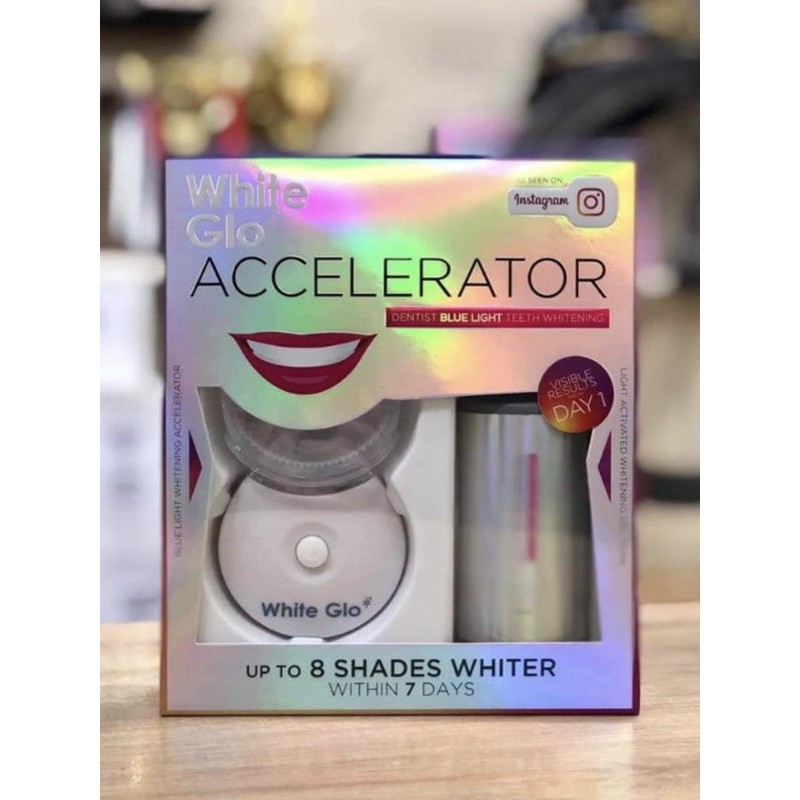 Bộ làm trắng răng White - Glo Accelerator Blue Light Úc