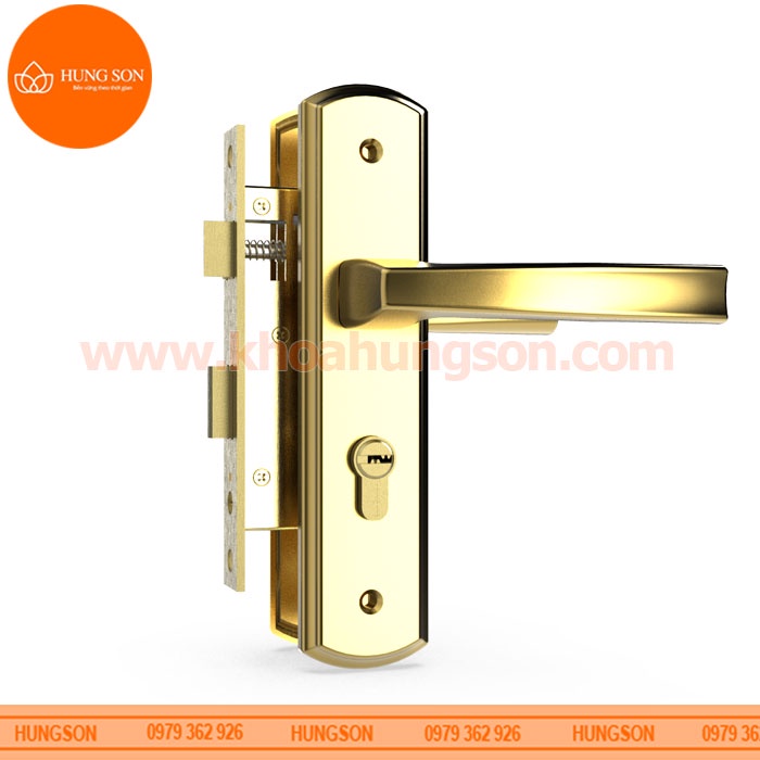 KHÓA TAY NẮM THÔNG PHÒNG ĐỒNG THAU HUY HOÀNG HC 5868 PVD
