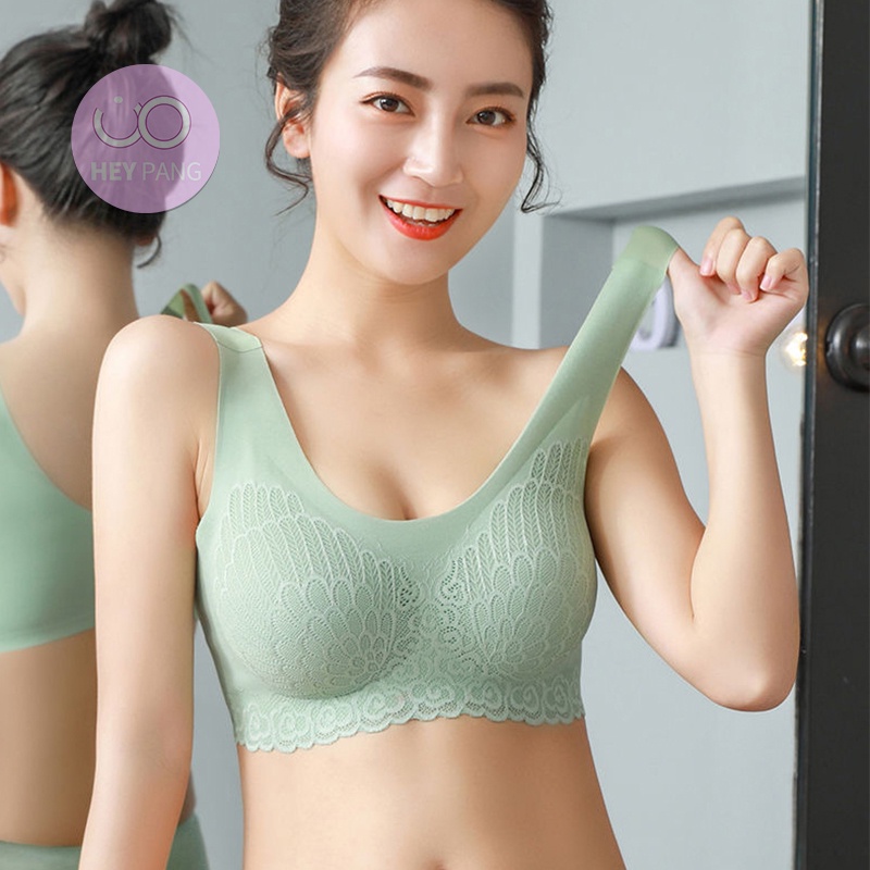 Áo bra nữ đúc su thể thao quai bản to phối ren sexy thun lạnh co dãn HEYPANG VN039