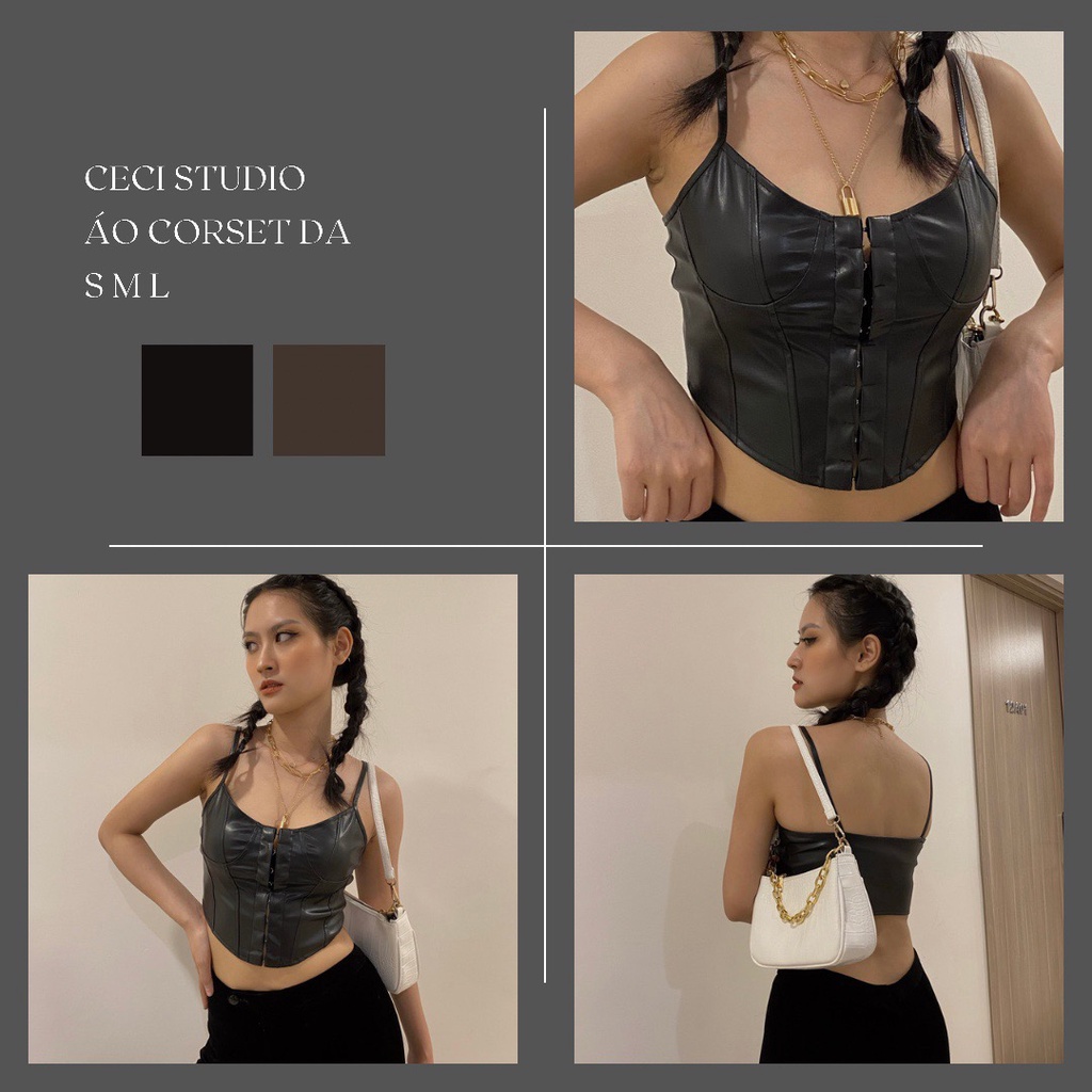 (ẢNH+VIDEO THẬT) Áo Crop Top Da CỰC HACK DÁNG, Quyến Rũ, Body Sexy, Hai Dây, Tôn Vòng 1 Vòng 2 Hiêu Quả Dành Cho Nữ