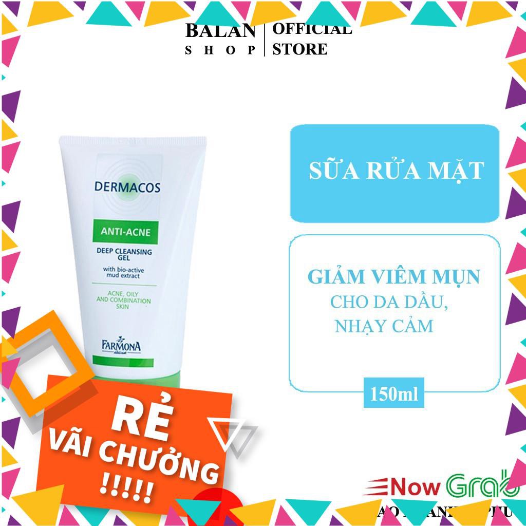 Sữa Rửa Mặt Dermacos Giảm Viêm Ngừa Mụn - DERMACOS FARMONA 150 ml