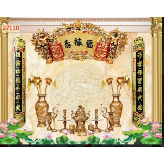 Tranh dán bàn thờ - tranh trang trí phòng thờ