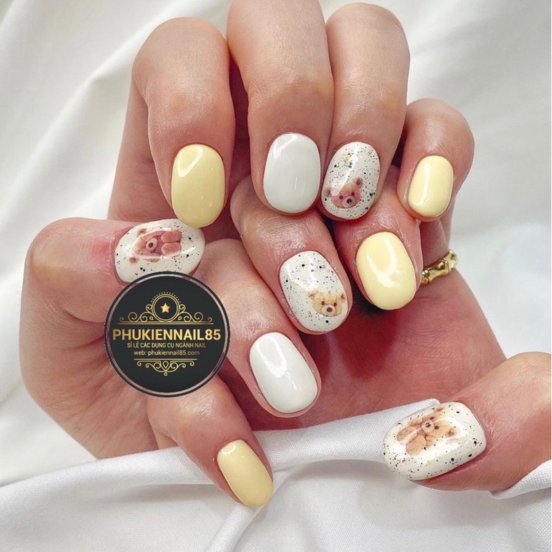 Sticker GẤU bóc dán, hình nail dán móng CỰC XINH cho nàng