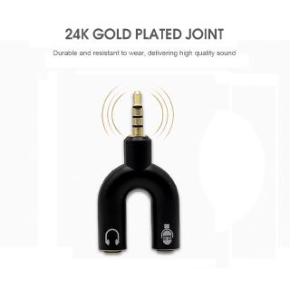 2 In 1 Earphone Splitter 3.5mm Dual Audio Adapter U Type