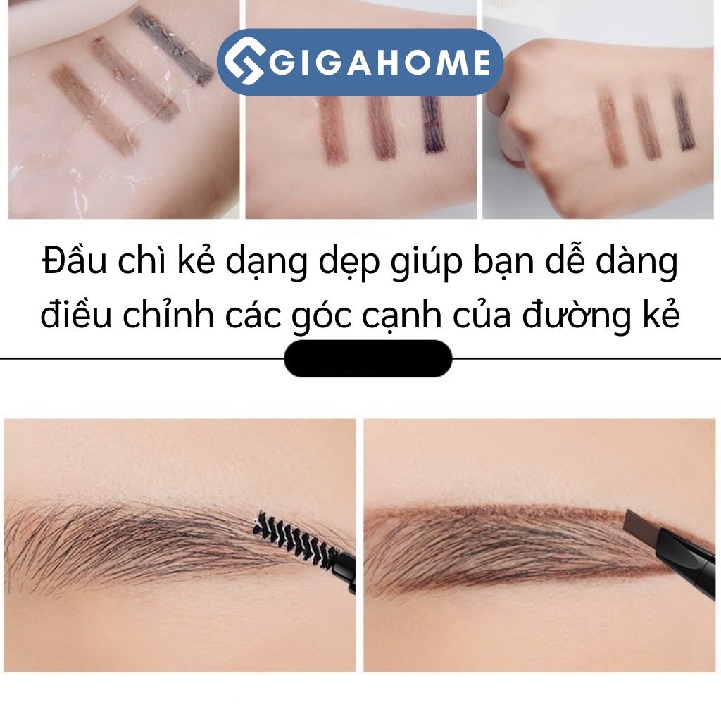 Chì Kẻ Lông Mày 2 Đầu GIGAHOME Bền Màu, Không Thấm Nước, Lâu Trôi 7126