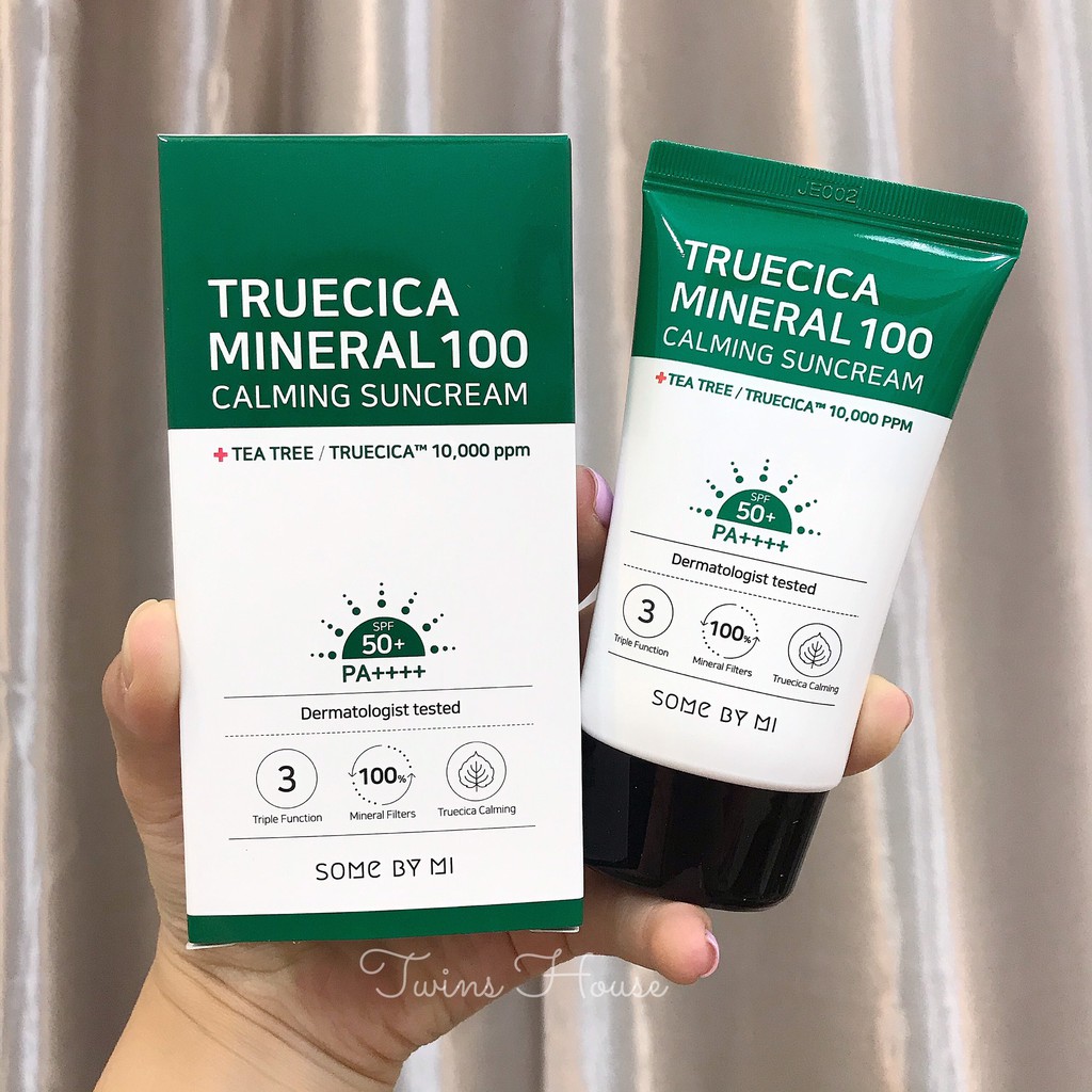 Kem Chống Nắng Dành Cho Da Mụn Some By Mi Truecica Mineral 100 Calming Suncream