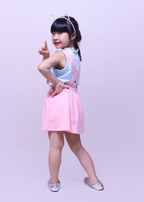 Chân váy yếm thun thời trang Jadiny cho bé bé gái màu hồng