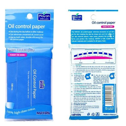 [HÀN QUỐC] Giấy Thấm Dầu Mayan Oil Control Paper 100 Tờ/Gói (Thường/Than Hoạt Tính)