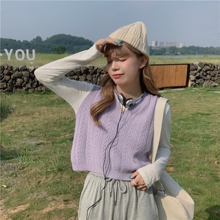 Gile Len Basic G10 | Áo Gile Len Nữ Ulzzang Cổ V Form Basic Nhiều Màu Chất Len Mềm Hàn Quốc