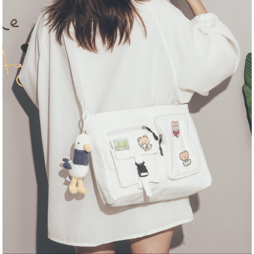 Túi Đeo Chéo, túi canvas đeo chéo nam nữ vải canvas cao cấp đựng vừa sách vở đi học TUCANVAS TCV47 | BigBuy360 - bigbuy360.vn