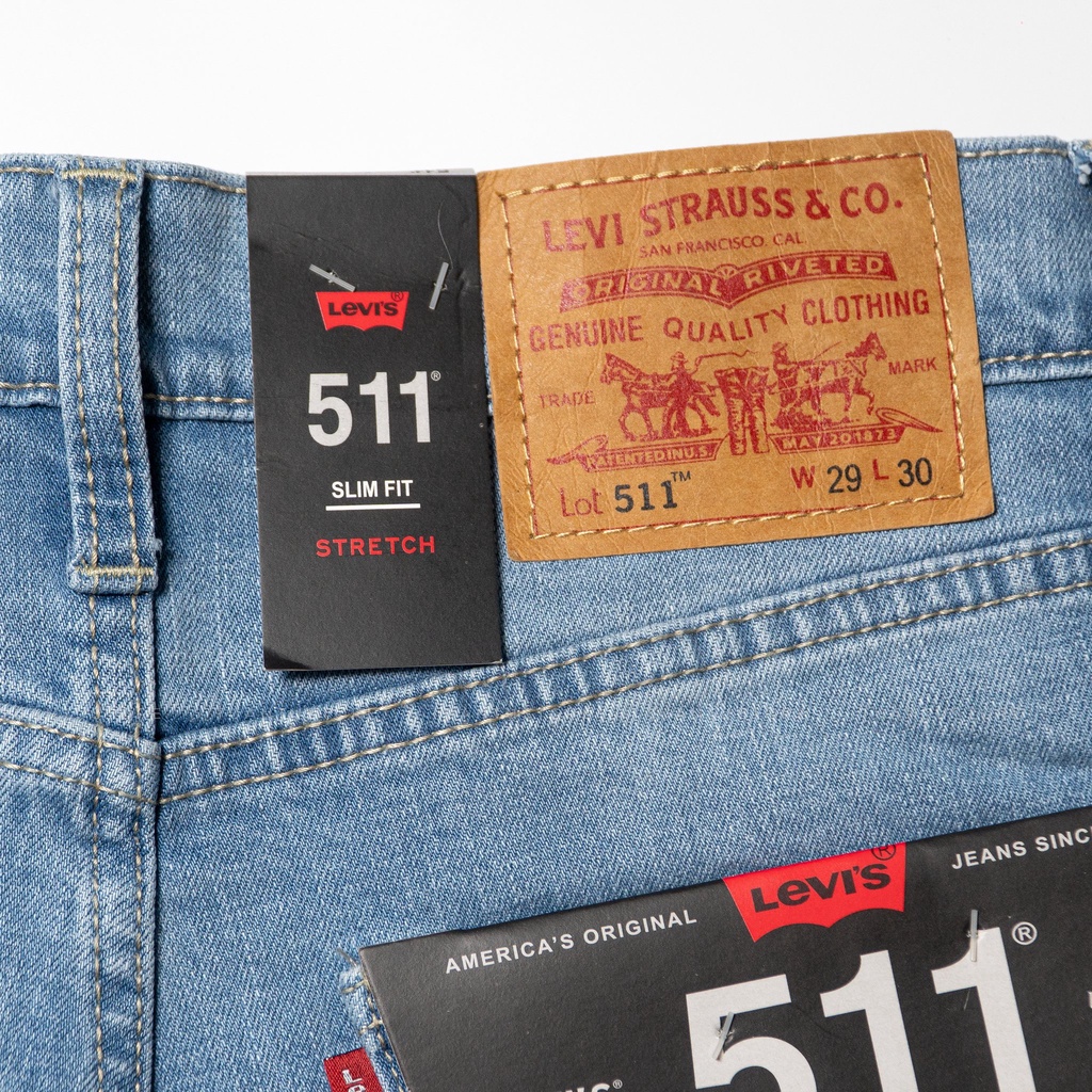 Quần Jean nam Lv 511 xanh ống đứng Slim strecth (Form Slim strecth,chất vải co dãn ống 17 - 20cm,Made in cambodia) T09 | BigBuy360 - bigbuy360.vn