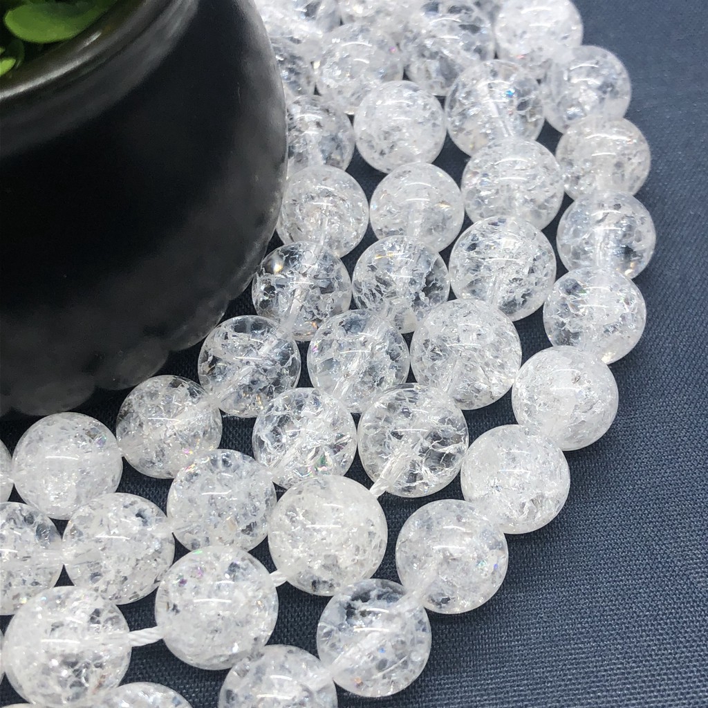 Chuỗi hạt thạch anh tự nhiên 4-12mm dùng làm trang sức DIY