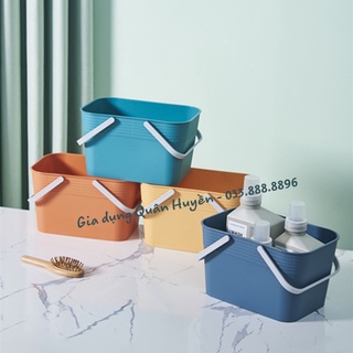 Làn nhựa, giỏ đựng đồ có quai xách phong cách hàn quốc 1367