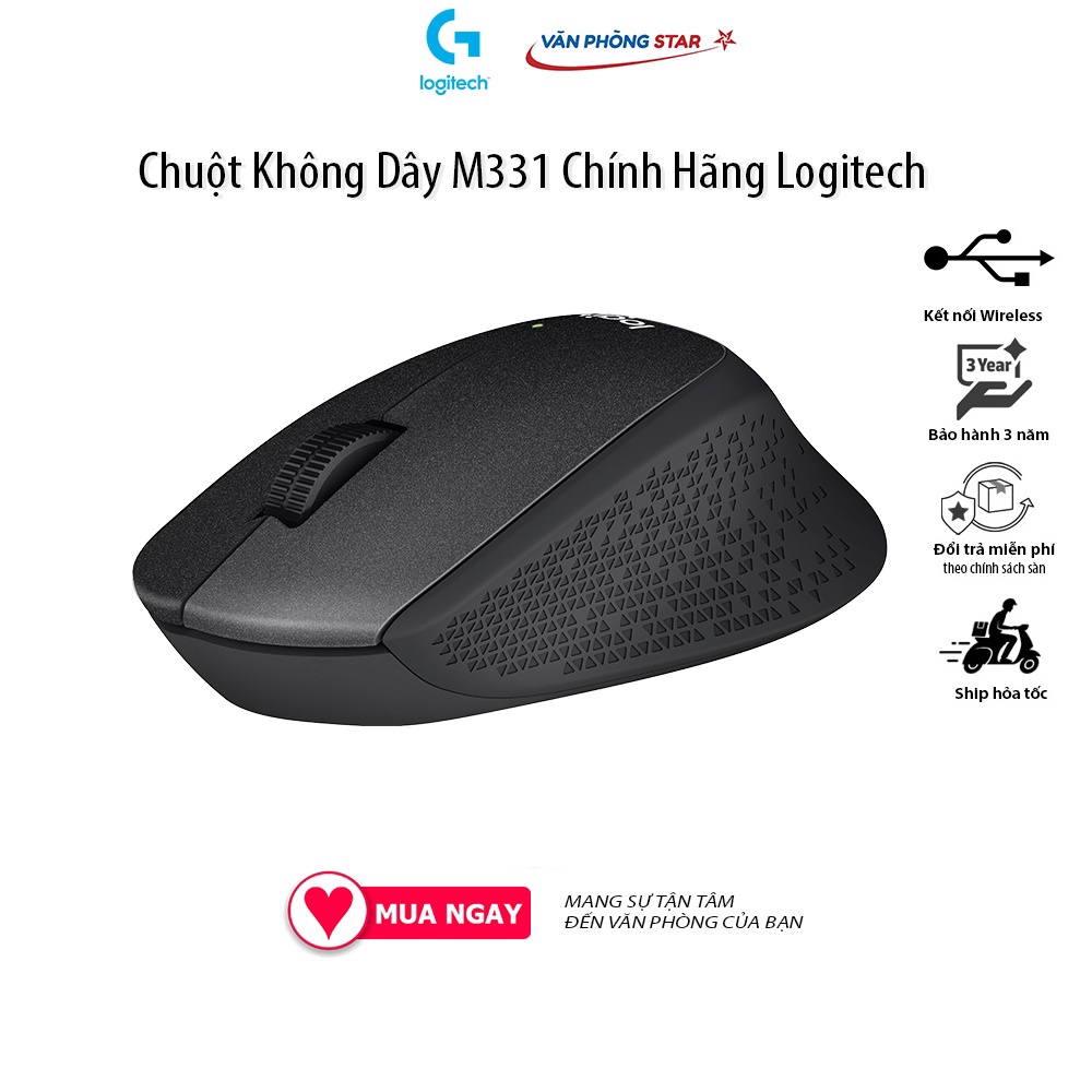 Chuột LOGITECH M331 Silent plus cảm biến laser pin AA tuổi thọ 24 tháng bảo hành 3 năm tại VANPHONGSTAR