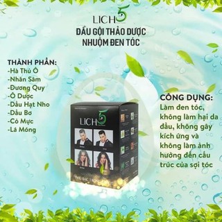 Dầu gội thảo dược nhuộm đen tóc Lich 5