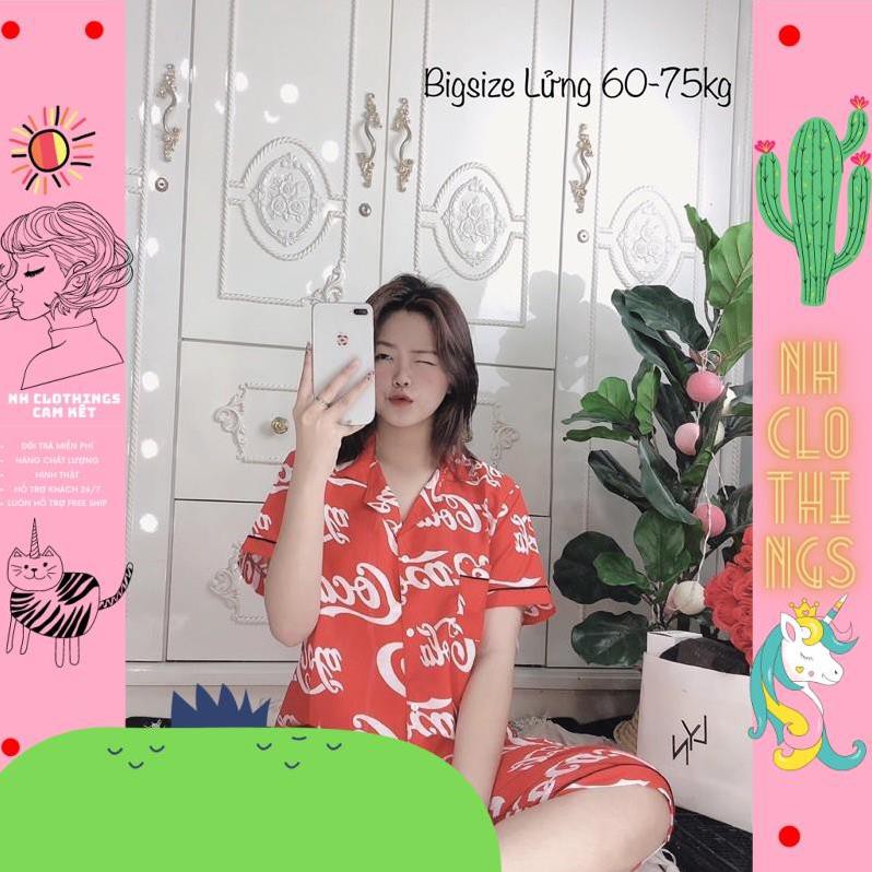 Bộ đồ ngủ, đồ bộ Pijama lụa nữ mặc nhà áo tay ngắn quần lửng chất kate thái Bigsize NH CLOTHINGS