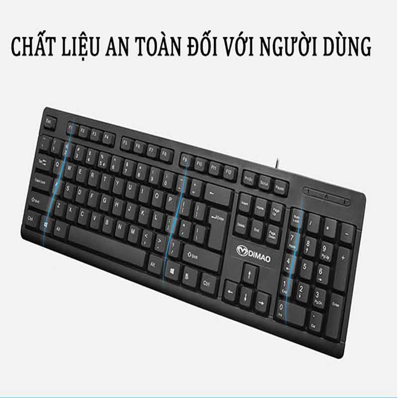 Bàn Phím Máy Tính Dimao Dk511 Có Dây Mini Nhỏ Gọn ko Ồn Màu Đen Dùng Cho Máy Bàn Xách Tay Laptop/laptop táo Giá Rẻ