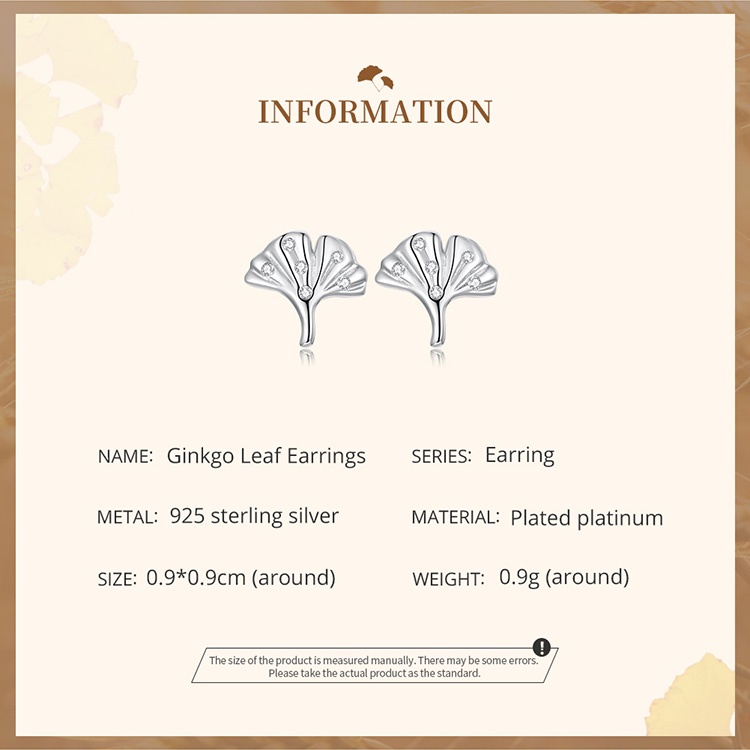 Khuyên tai BAMOER bằng bạc 915 hình chiếc đá đính đá giả đơn giản thời trang