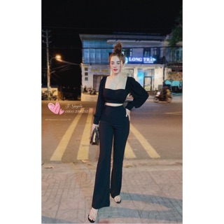 Set áo tay phồng, quần loe